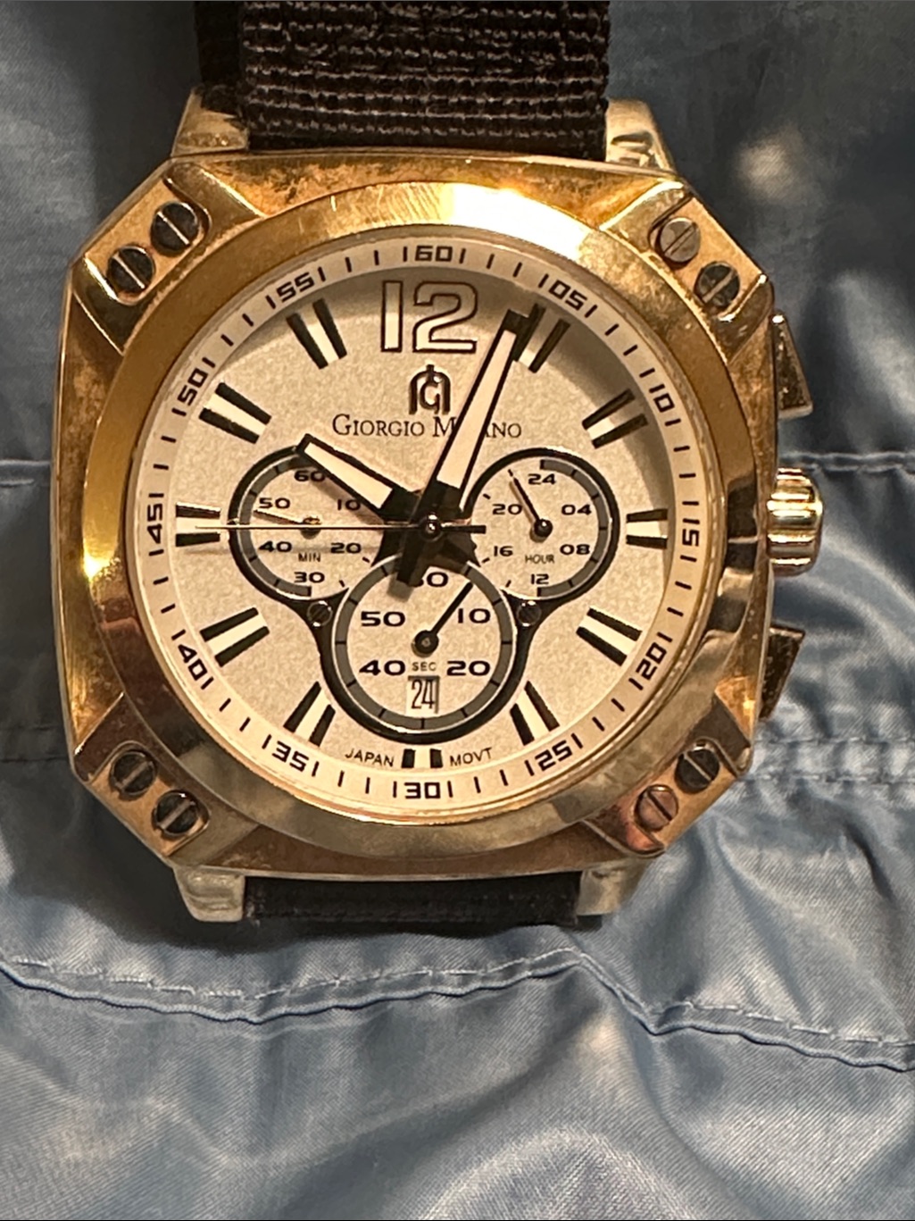 Gold Men's Chronograph Watch - Gold Dial